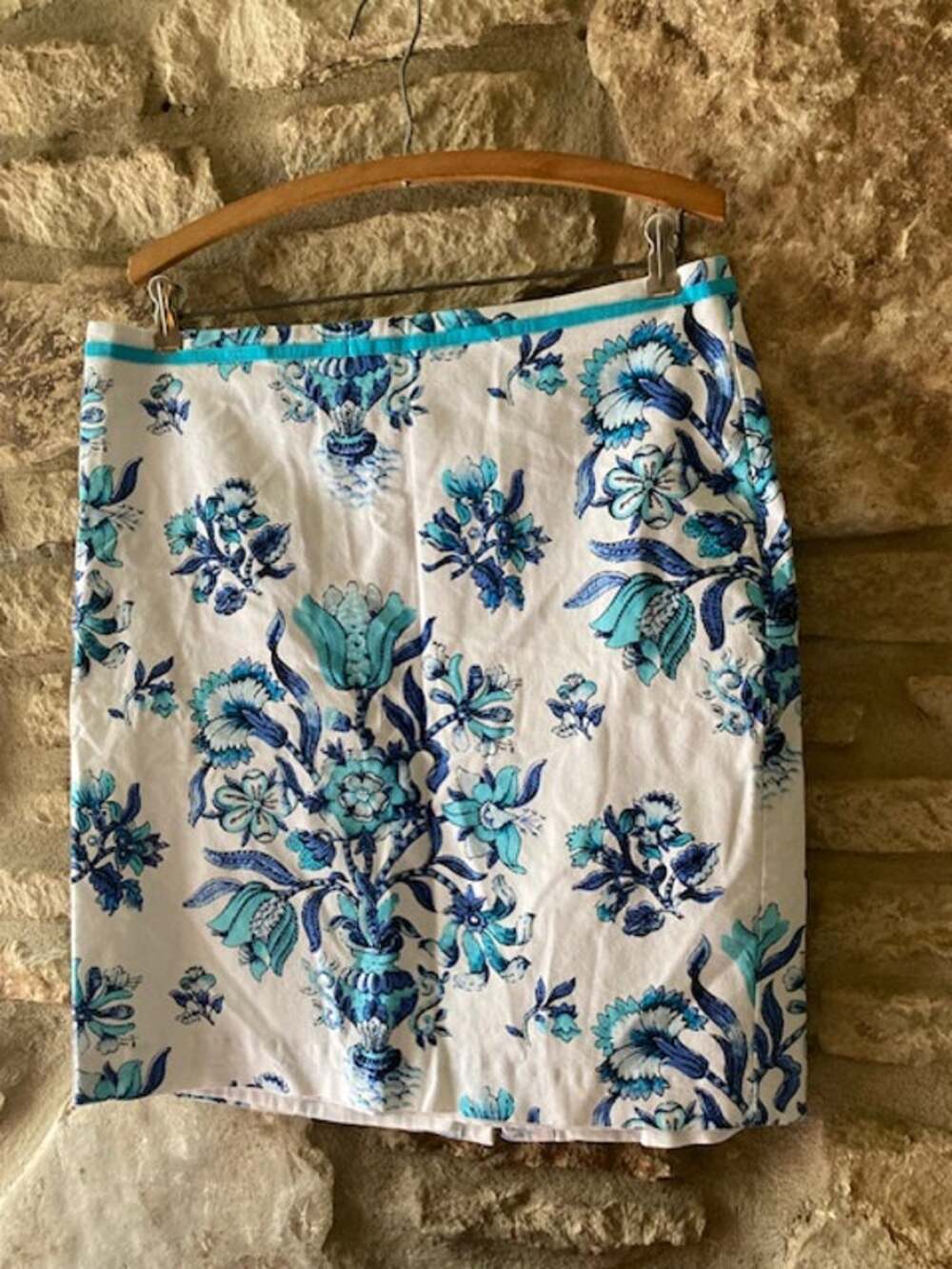 Talbots Turquoise Floral Print Skirt - 14P